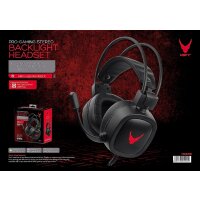 Varr VH6020B Over-Ear Gaming-Kopfhörer mit Mikrofon und LED-Hintergrundbeleuchtung Schwarz