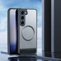 Aimo Mag Gepanzerte Hülle kompatibel mit Samsung Galaxy S23 Ultra mit MagSafe Schwarz
