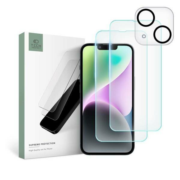 4in1 Displayschutz Set Schutzglas Kameraschutz kompatibel mit iPhone 14