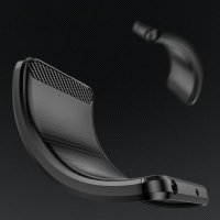 Carbon Case kompatibel mit Samsung Galaxy A23 5G flexible Silikon Carbon Hülle schwarz