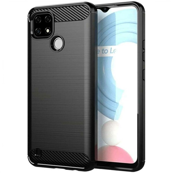 Carbon Case Flexible Cover kompatibel mit Realme 9 schwarz