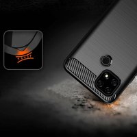 Carbon Case Flexible Cover kompatibel mit Realme 9 schwarz