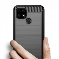 Carbon Case Flexible Cover kompatibel mit Realme 9i schwarz