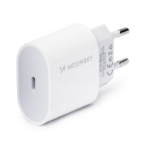Wozinsky Netzladegerät Schnellladegerät USB C PD 20W + USB C / iPhone-Anschluss Kabel 1m Weiß