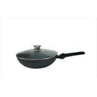 WOK-Pfanne abnehmbarer Griff 32cm Induktion Deckel Anti...