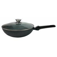 WOK-Pfanne abnehmbarer Griff 32cm Induktion Deckel Anti...