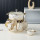 Zellerfeld 7er Set Keramiktöpfe im Marmor Gold Design für den Haushalt Suppentopf mit Deckel & Ständer