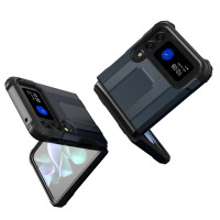 Hybrid Armor Case Tough Rugged Cover kompatibel mit Samsung Galaxy Z Flip 3 schwarz