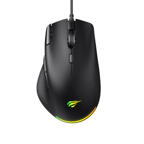 Havit MS957 kabelgebundene Gaming-Maus RGB-Hintergrundbeleuchtung 1000-7200 DPI USB PC-Maus Schwarz