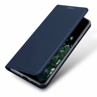 Skin Pro Hülle kompatibel mit Motorola Moto G32 Flip Card Wallet Stand Blau