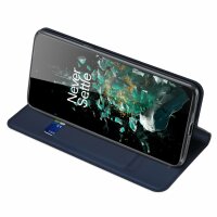 Skin Pro Hülle kompatibel mit Motorola Moto G32 Flip Card Wallet Stand Blau