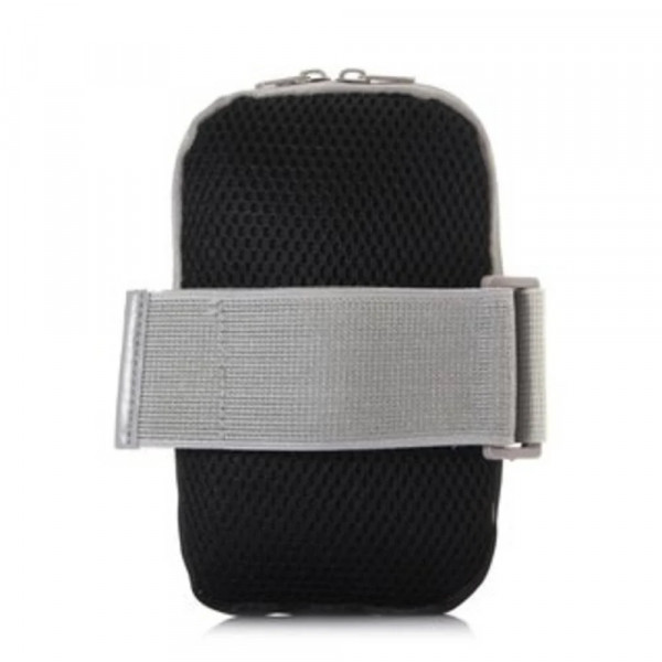 Universal Armtasche Sportarmband Schutztasche für Handy mit 5,5 Zoll mit 2 Fächer und Schlitz für Kopfhörer in Schwarz