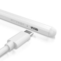 BlitzWolf BW-SP1 2 in 1 Stylus Pen 2 Touch Pen Eingabestift, Auswechselbare Spitzen, Etui Weiß