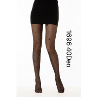Damen Strumpfhose mit Muster Nero Frauen Hose Socken N.1696 40 DEN schwarz