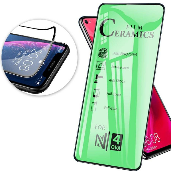 Schutzglas 9D Full Covered Keramik kompatibel mit Samsung Galaxy A25 5G Premium Tempered Glas Displayglas Folie Schutzfolie Anti-Finger