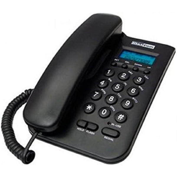MaxCom KXT100 Telefon mit Kabel mit Hintergrundbeleuchtung und doppelter Anrufer-ID Haustelefon LCD Schwarz