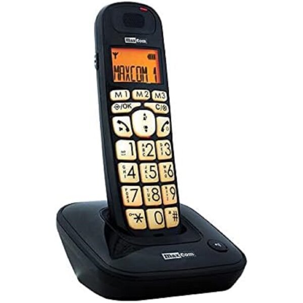 Maxcom MC6800 DECT-Telefon mit hintergrundbeleuchtetem LCD-Display, Schwarz