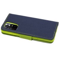 Buch Tasche "Fancy" kompatibel mit XIAOMI REDMI NOTE 12S Handy Hülle Etui Brieftasche Schutzhülle mit Standfunktion, Kartenfach Blau-Grün