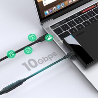 Ugreen Kabelverlängerungsadapter USB C (männlich) - USB C (weiblich) 100W 10Gb/s 1m schwarz