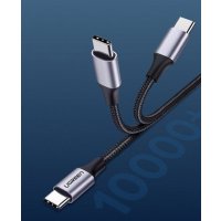 Ugreen Kabel USB Type C - USB Type C Quick Charge 480 Mbps Kabel 60 W 3 A 1 m schwarz-grau (US261 50150)