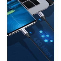 Ugreen Kabel USB Type C - USB Type C Quick Charge 480 Mbps Kabel 60 W 3 A 1 m schwarz-grau (US261 50150)