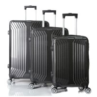 Reisekoffer Koffer 3 tlg Trolley Set Kofferset Gepäck Polycarbonat schwarz