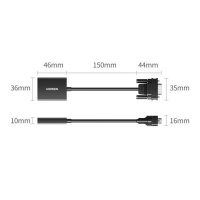 Ugreen Kabel Adapterkabel VGA (männlich) - HDMI (weiblich) 0,15m schwarz (CM513)