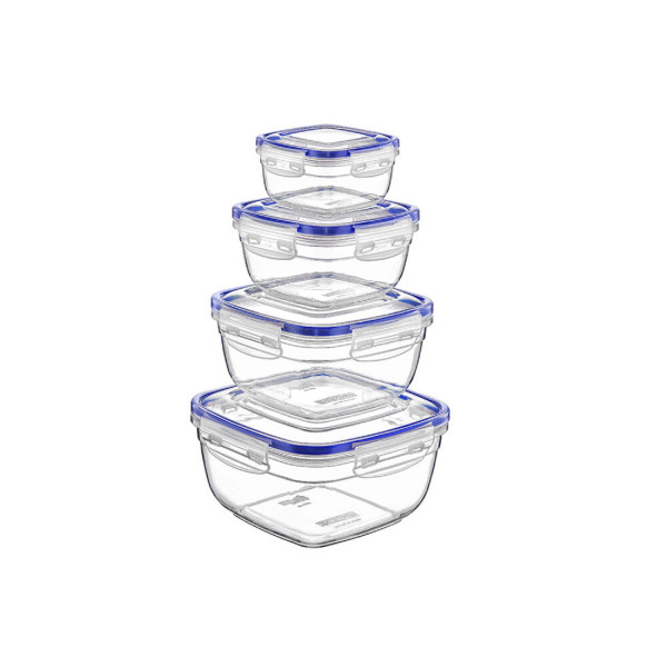 MICHELINO Frischhaltedosen 4er Set Aufbewahrungsbox Vorratsdosen Aufbewahrungsdose Lebensmittelbehälter