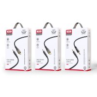 XO NB-R241B Clear Audiokabel Aux-Kabel Audioadpter USB-C - Klinke 3,5mm 1m Schwarz