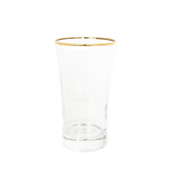 Pasabahce 6-Teilig Iconic Wassergläser Azur Gold Wasser-Gläser Ikonisches Longdrink Glas 300 cc