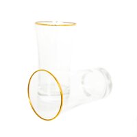 Pasabahce 6-Teilig Iconic Wassergläser Azur Gold Wasser-Gläser Ikonisches Longdrink Glas 300 cc