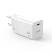 XO Wandladegerät Handyladegerät 65W GaN Quick Charger Schnellladegerät Weiß