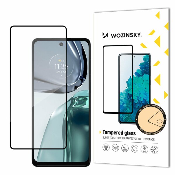 5D Schutz Glas kompatibel mit MOTOROLA MOTO G62 Curved Schutz Folie Vollständig Klebend und Abdeckung