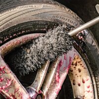 WHEELBRUSH - Extra weiche Mikrofaser Felgenbürste zur Reinigung hartnäckiger Verschmutzungen - Felgen-Pflege für alle Felgenarten - Hochwertige Materialien, 40cm, schwarz