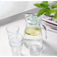 1,2 Liter Krug Karaffe 4 Gläser je 220ml Glas Trinkgläser Limonade Wasser 5 tlg Set