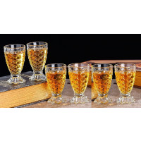 6 Trinkgläser Set 180ml 6 Gläser Glas Wasser Limonade Vintage Cognac Wein Retro Cocktail