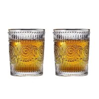 300ml Retro Vintage Trinkgläser Set Gold Kante 2...