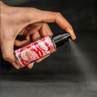 FLAVOUR BOMB Himbeere - Autoduft mit Himbeere Geruch - Premium Lufterfrischer für den Auto-Innenraum, neutralisiert unangenehme Gerüche im Auto, hochergiebig, Pumpsprühflasche, 50ml