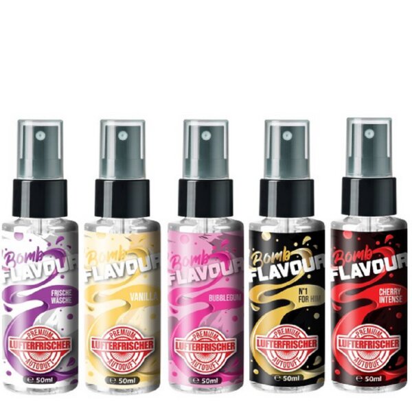 Flavour Bomb - BESTSELLER (5x50ml) Autoduft Lange Duftdauer