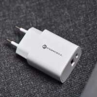 Forcell Wandladegerät mit USB-Typ-C-Anschluss – 3 A, 30 W mit zwei Anschlüssen: USB Typ C und USB A mit PD- und QC 4.0-Aufladung