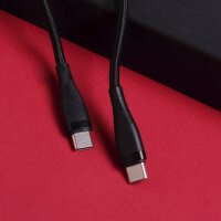 Maxlife MXUC-08 Kabel USB-C - USB-C 1,0 m 60W schwarz nylon