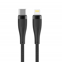 Maxlife MXUC-08 Kabel USB-C - iPhone 1,0 m 27W schwarz nylon