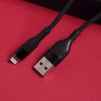 Maxlife MXUC-07 Kabel USB - iPhone1,0 m 2,4A schwarz nylon