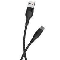 Maxlife MXUC-07 Kabel USB - USB-C 1,0 m 3A schwarz nylon