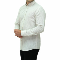 Leinenstoff Hemd | Herren Button Down Outdoor Freizeithemden Casual Style | Flanellhemden Herren Langarm | Beige, 3XL