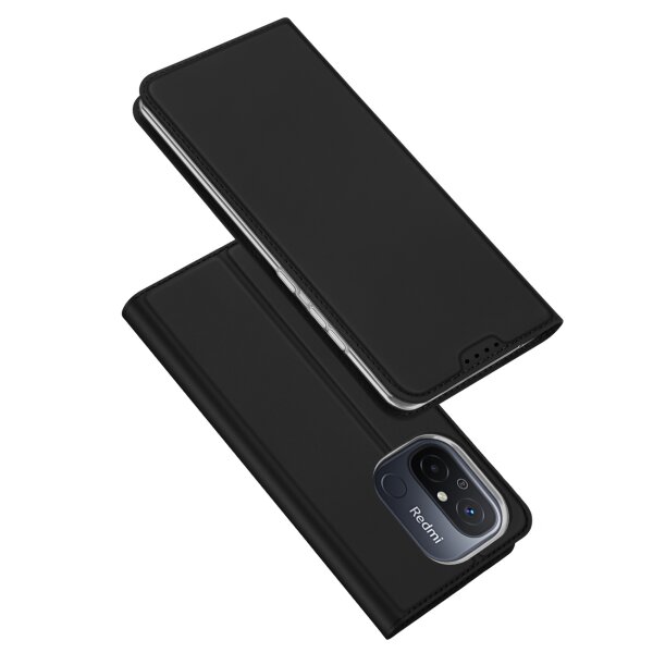 Dux Ducis Skin Pro Hülle kompatibel mit Xiaomi Redmi 12C/11A/Poco C55 Flip Cover Card Wallet Stand