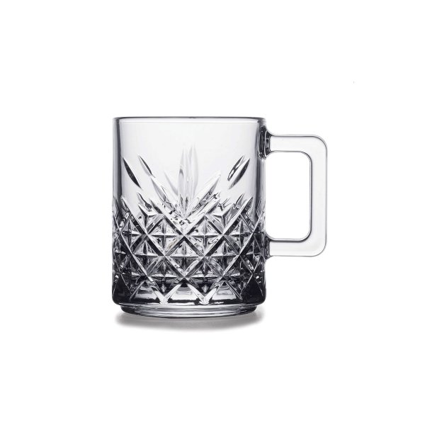 Pasabahce Timeless 2er-Gläser Set mit Henkel Teeglas Kaffeeglas Kristallglas-Optik Transparent