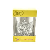 Pasabahce Mandala 1 Stück Stift Halter Organizer aus Glas mit Mandala design