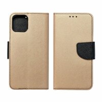 Fancy Buch Holster Tasche kompatibel mit Xiaomi Redmi Note 12 Pro 5G Gold-Schwarz