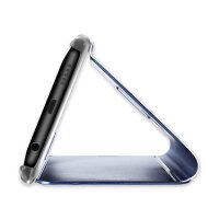 Clear View Spiegel Mirror Handyhülle Smart Cover Schale Etui kompatibel mit Redmi Note 12 Pro 5G / Poco X5 Pro Blau